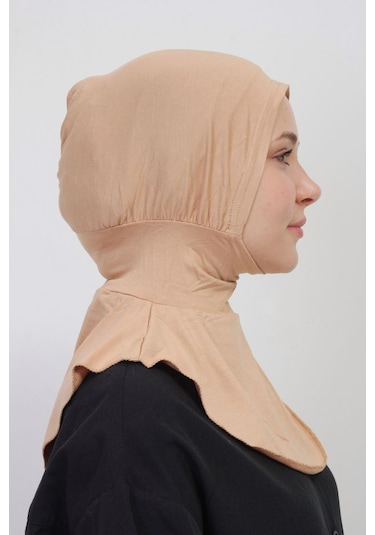 Pratik Esnek Likralı Boyunluklu Geçmeli Bone Bej