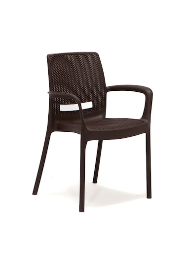 2 Adet Rattan Lüx Kahve Sandalye / Balkon-Bahçe-Teras Kahverengi