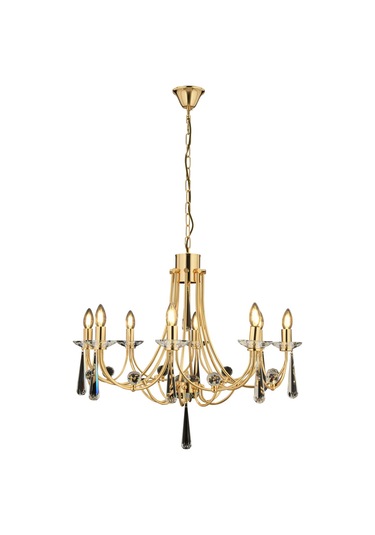 Lampaluce Klasik Metal Altın Renk Avize 10'lu 70cm Altın
