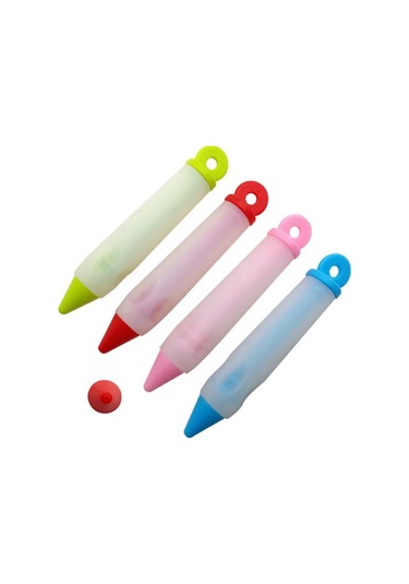 Pembe Silikon Gıda Yazma Kalem Çikolata Dekorasyon Araçları Kek Kalıbı Krem Fincan Kurabiye Pasta Nozulları