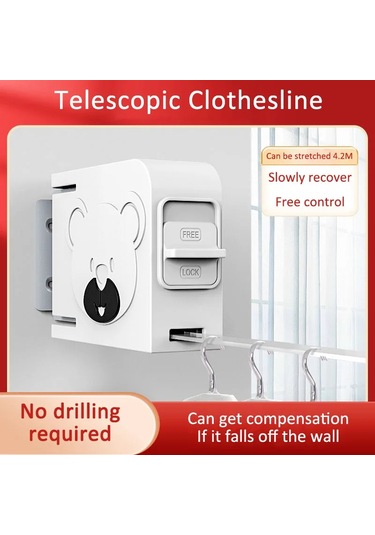 Geri Çekilebilir Çamaşır, Kapalı Açık Elbise Hattı Raf, Ağır Beyaz