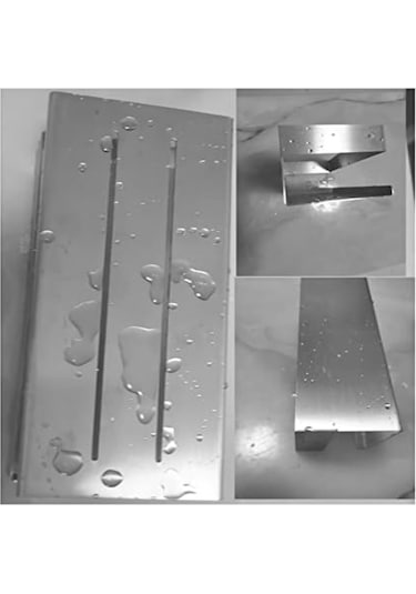 Gajeena 304 Paslanmaz Çelik Güneşli Banyo Dolabı - 23x10x8 Cm Duş Tutucu Sadece Tutucu Dahil Gümüş