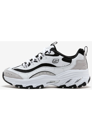Skechers Arch Fit D'Lites Kadın Sneakers - Beyaz 149805 WBK Beyaz