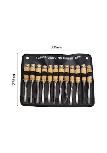 12 Adet Ahşap İşleme Kesici Seti Dıy Ahşap Oymacılık Aletleri Seti Çok Amaçlı Ev Aletleri Marangoz Meçhulleri Alet Seti İle Depolama Çantası