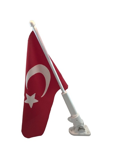 2'li Plastik Tekne Bayrak Direği. Bayrak Dahil. 40cm