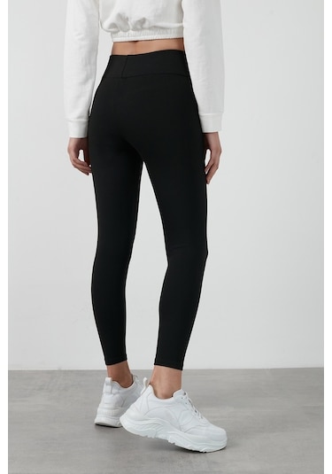 Lela Büyük Beden Seçeneğiyle Yüksek Bel Toparlayıcı Üşütmeyen Kışlık Spor Bayan Tayt 626Tights Siyah