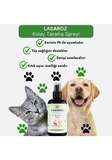 Lasaroz Kedi Köpek Kolay Tarama Spreyi Kıtık Açıcı 250 ML
