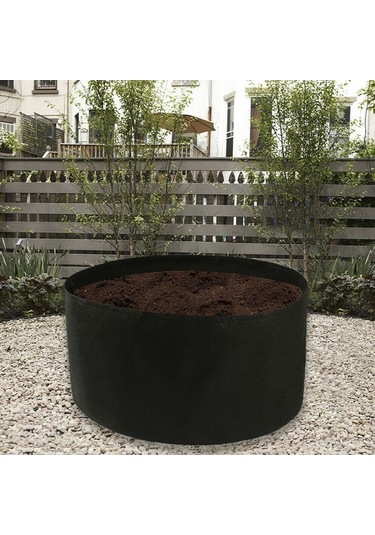 Pazly Pratik Kumaş Saksı - Siyah, Kurulum Gerektirmez, Yüksek Kapasiteli Bahçe Yatağı Siyah