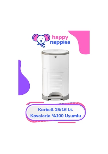 Korbell 15/16 lt. Kova ile Uyumlu Yerli Çöp Poşeti - 2 Yedek