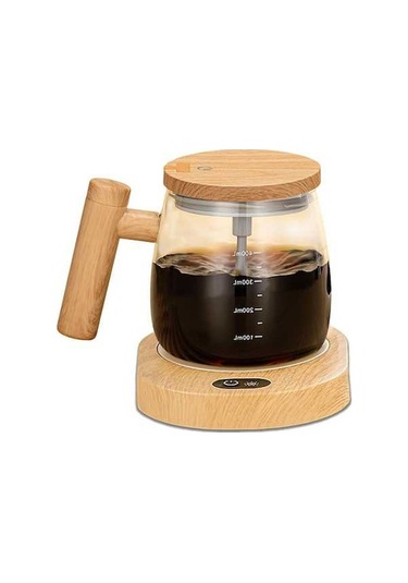 Ulzyvf Ve Tabanı Olan Kupa Kendiliğinden Karıştırma Karıştıran Kapağı Kahverengi Kabı Isıtma Elektrikli Cam - Rr Kahverengi