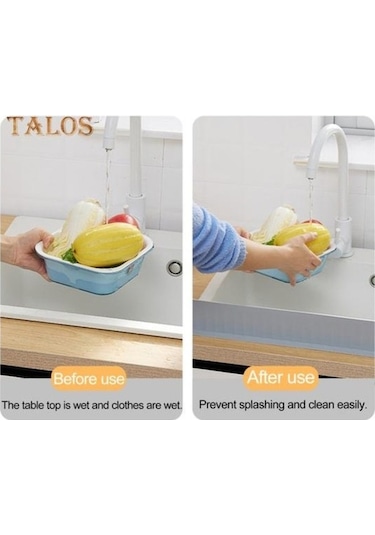 Pazly Koyu Gri Mutfak Su Bölmesi - Silikon Su Engelleme Kurulu - Restoran İçin Dayanıklı Koyu Gri