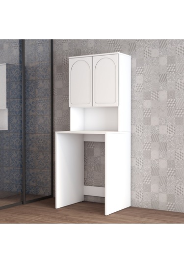 Lyon Çamaşır Makinesi Dolabı V102 - Beyaz Beyaz