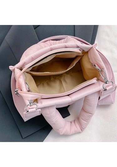 Elmpaly Siyah Hafif Polyester Quilted Desenli Çok Bölmeli Sırt Çantası Kadın Günlük Seyahat El Çantası Siyah