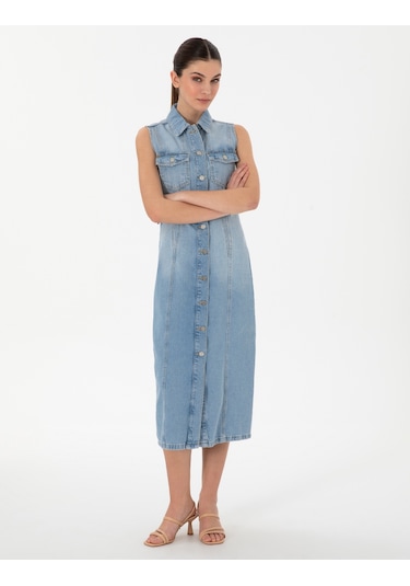 Pierre Cardin Kadın Açık Mavi Elbise Jean 50306777-vr003