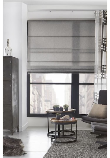 Katlamalı Perde Gri Renk Keten Kumaş 1. Kalite 001