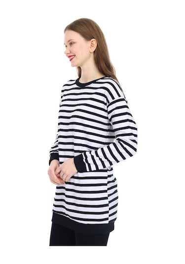 Kadın Sweatshirt Çizgi Desenli 0157mvng 001