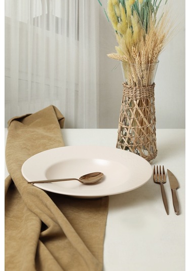 Keramika Mat Krem İyonya Makarna Tabağı 28 Cm 950 Krem