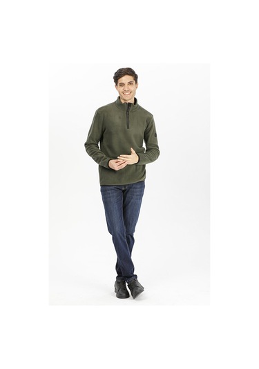 Exuma Yarım Fermuarlı Polar 2312001-khaki Yeşil