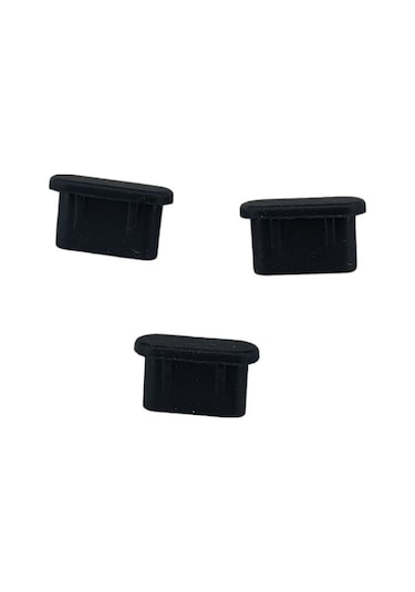 Xiaomi 14 T Pro Uyumlu Type-c Toz Ve Kir Önleyici Şarj Soketi Koruyucu Tıpa Slikon 3 Adet Siyah Emr