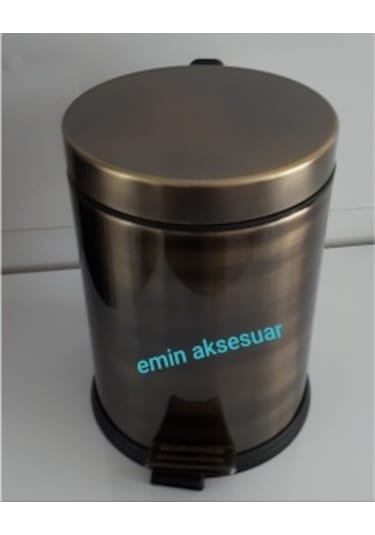 Pedallı Paslanmaz Çelik Çöp Kovası 3Lt Antik
