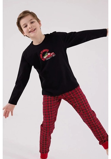 Arnetta Erkek Çocuk Siyah Pijama Takımı 3515-s Siyah