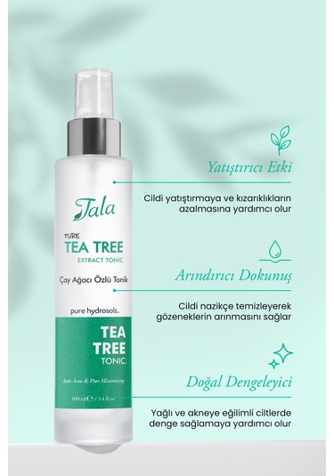 Tala Çay Ağacı Suyu Akne Karşıtı Ve Gözenek Sıkılaştırıcı Arındırıcı Tonik %100 Saf Ve Doğal 100 ML