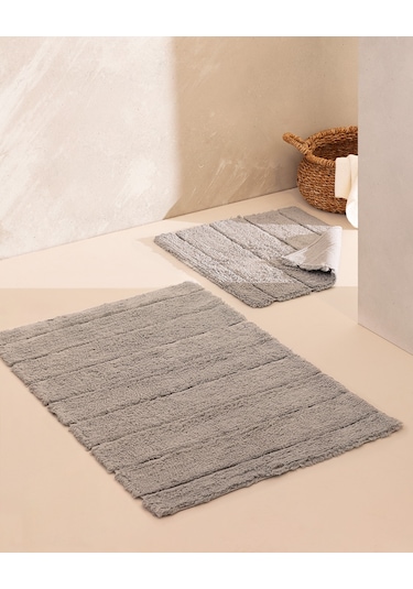 Madame Coco Bleuet Banyo Paspası - Açık Gri - 60x100 Cm Bapa00000000102'li Büyük Boy Set-gri