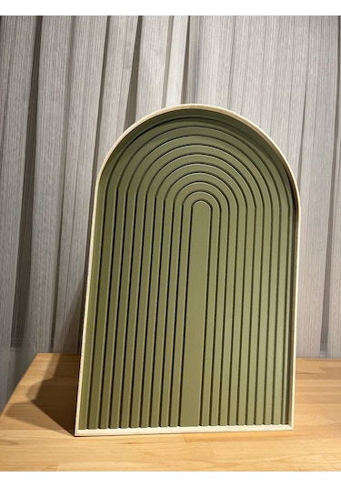 Cıgılwood Khaki Gren Belt Haki Yeşili Ahşap Bohem Tablo