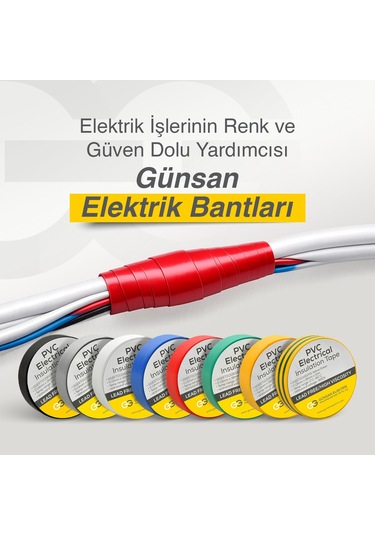 Günsan Renkli Elektrik İzolasyon Bandı 7 Adet