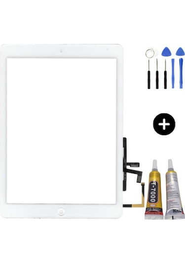 İpad Air 1.nesil A1474-a1475-a1476 Uyumlu A Kalite Dokunmatik Beyaz + Montaj Seti
