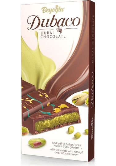 Beyoğlu Dubaco Çıtır Kadayıflı Ve Antep Fıstıklı Çikolata 95 G