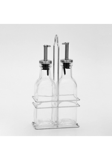 2'li Metal Standlı Cam Yağlık Sirkelik Seti 2x200 Ml