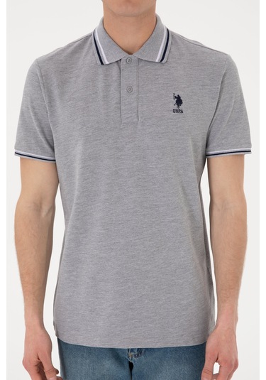 U.s. Polo Assn. Erkek Gri Melanj Tişört Basic 50306011-vr086 Gri Melanj