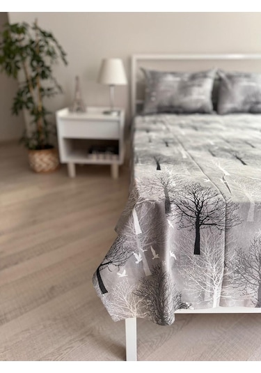 Üntaş Tek Lastiksiz Çarşaf Ve 1 Adet Yastik Kilifi Griağaç