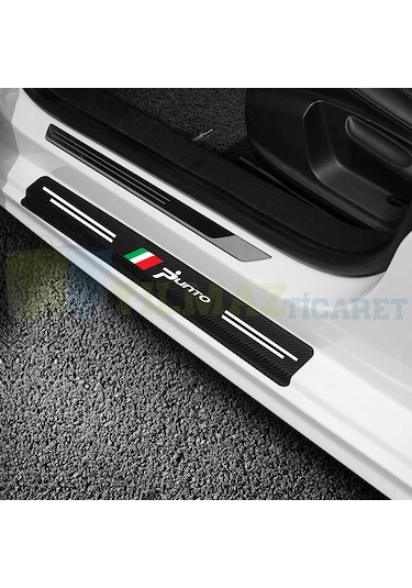 Fiat Punto Karbon Kapı Eşiği Koruma Oto Sticker Etiket 4 Parça