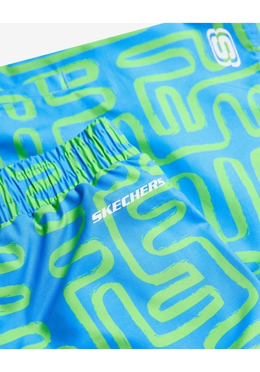 Skechers B 5 Inch Allover Print Swimshort Büyük Erkek Çocuk Mavi Deniz Şortu Sk2510098-400 Mavi