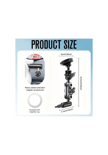 Boatshop1 Siyah Off Road Araç Manyetik Telefon Tutucu A Post Direksiyon Kolu Kamyon Alüminyum Alaşım Destek Çubuğu