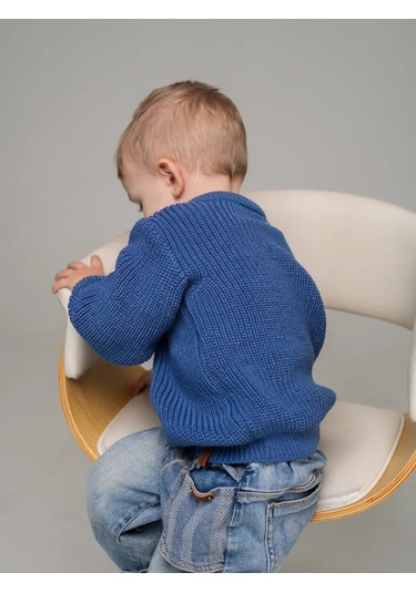 Djaza Kids Çocuklar İçin Örme Oversize Kazak 241271965 Mavi