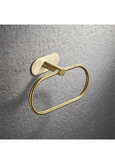 Fosenze Altın Renkli Paslanmaz Çelik Banyo Havlu Tutucu, 20 Cm, Otomatik Yapıştırmalı, Hassasız Tasarım, Hızlı Kurulum Altın