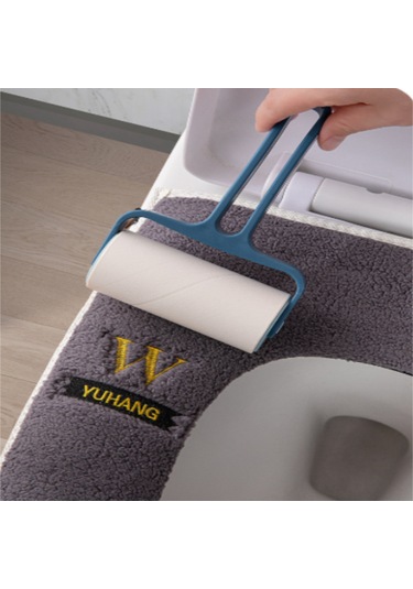 Honmex Gri Ev Tipi Kalınlaşmış Su Geçirmez Evrensel Tuvalet Koltuk Battaniyesi Basit Desenli Tuvalet Koltuk Örtüsü Mavi