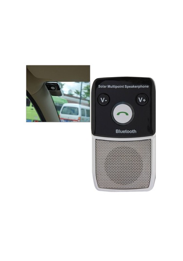 Güneş Enerjisi Bluetooth 2.1 Eller Serbest Araç Kiti Çok Noktalı Hoparlör Hoparlör İphone / Htc / Samsung, Suckers Ve Araç Şarj Cihazı İle