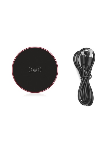 Prestigegoods Moxo N8 Akıllı Kablosuz Şarj Cihazı, Akıllı Çipli, Kaymaz Ayak Pedi, Hızlı Şarj, 5v 2a, 78.45mm, Black&red