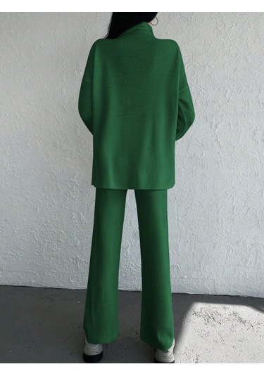 Pazarella Kadın Uzun Kollu Triko Ikili Takım Zümrüt