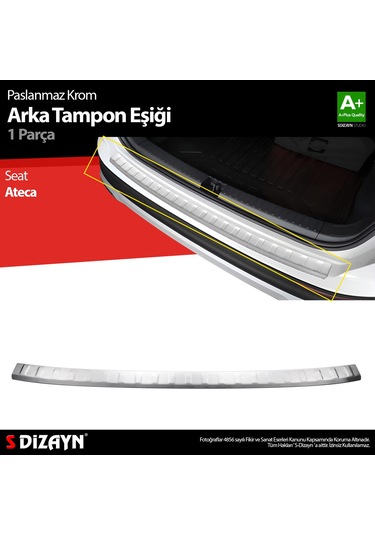 S-dizayn Seat Ateca Krom Arka Tampon Eşiği 2016-2020