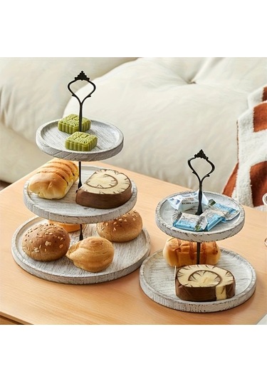 Willowhaven Eski Beyaz 2-3 Katlı Rustik Ahşap Kek Standı Pasta Sunumu Parti Dekor