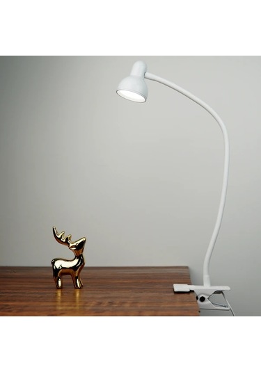 Boatshop1 Beyaz Göz Koruma Led Klips Işık Masa Lambası İle Evlerinizi Aydınlatın Beyaz