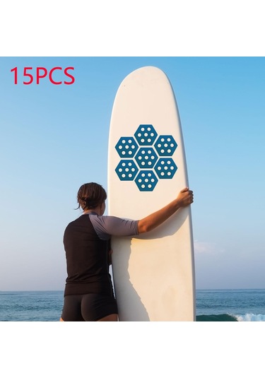 Suntek 15 Adet Altıgen Sörf Tahtası Çekiş Pedleri Balık
