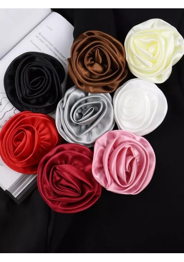 Slubov'u Kadın Çiçek Kumaş Broş 242900781 Kahverengi