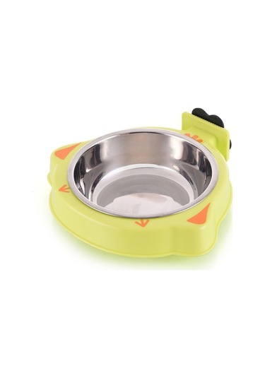 Cbtx Evcil Hayvan Mama Kasesi Köpek Kafesi Asılı Paslanmaz Çelik Sabit Kase Yeşil