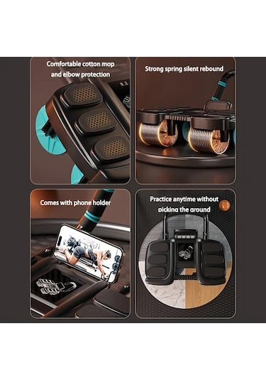 Honeybeeshop Lingpeng Akıllı Ab Roller Otomatik Geri Dönüş 4 Tekerlekli Karın Kası Aleti Siyah